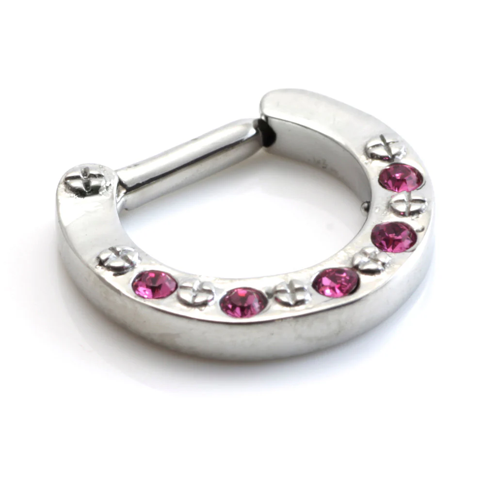 Steel Jewelled Septum Ring - Image 5