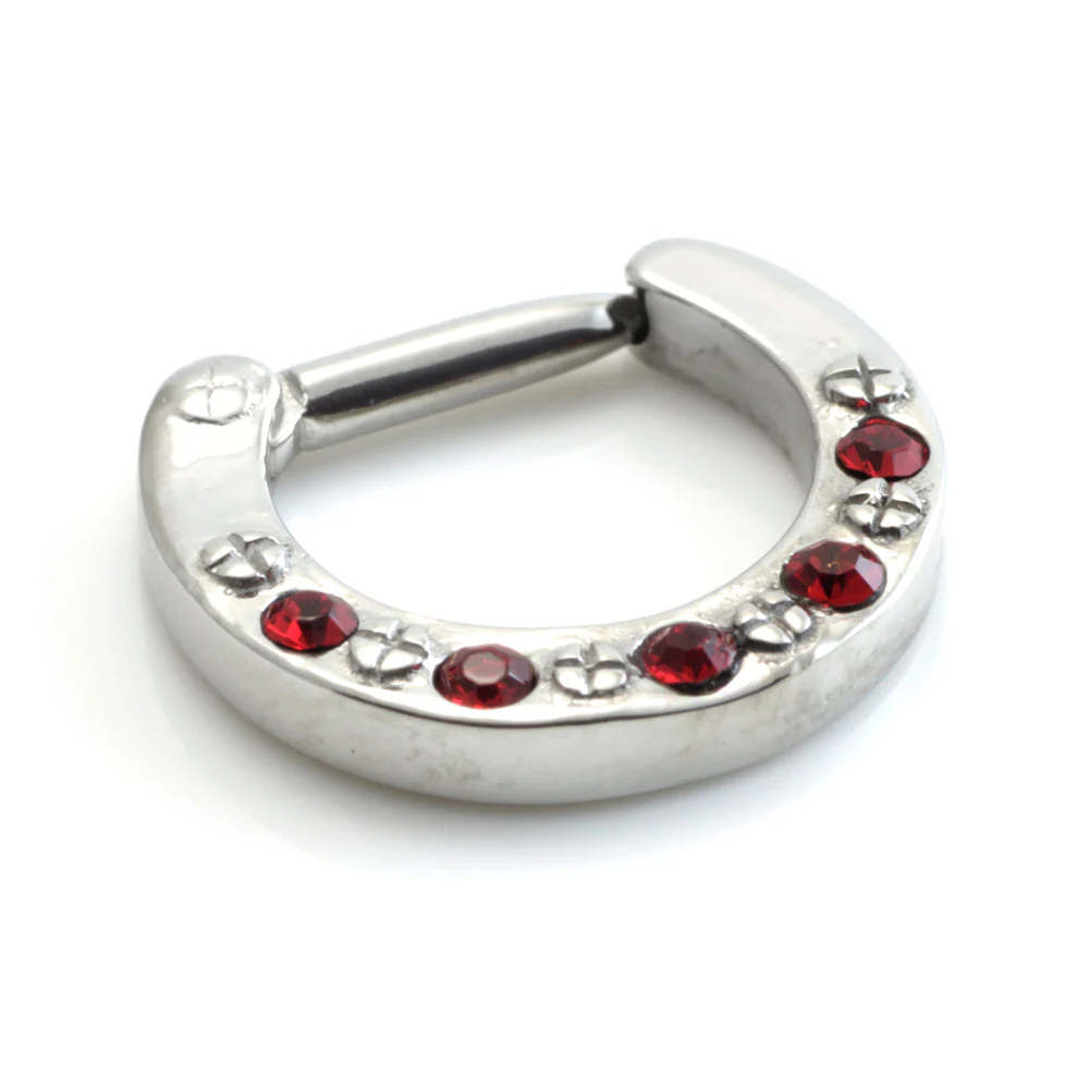 Steel Jewelled Septum Ring - Image 7
