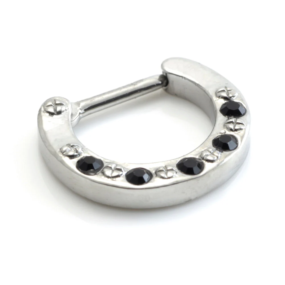 Steel Jewelled Septum Ring - Image 8