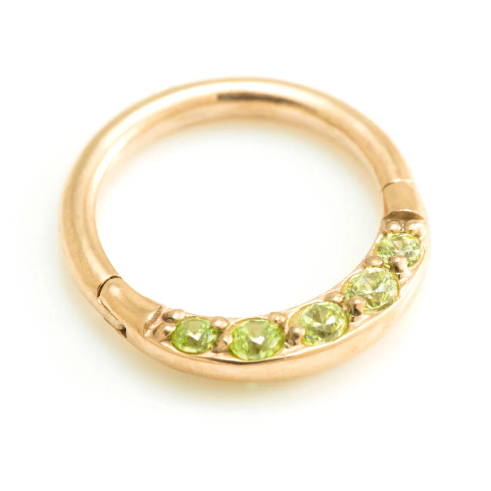 Rose Gold Steel Front Gems Hinged Ring - Image 3