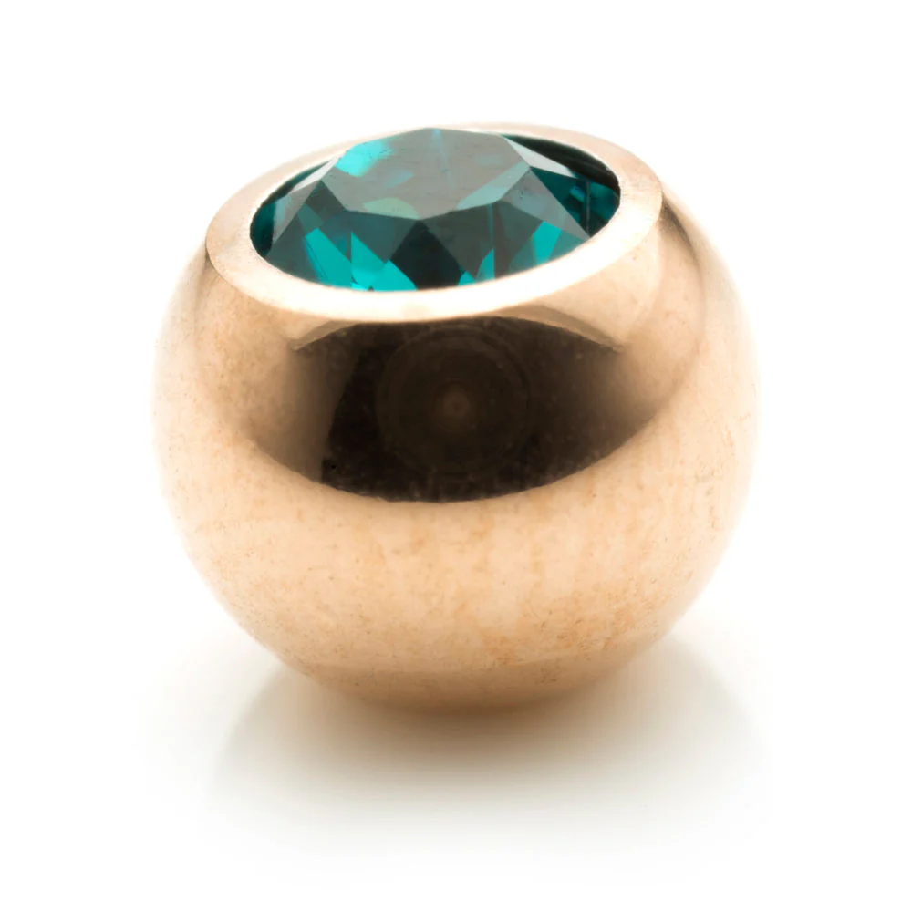 Rose Gold Steel Gem Ball - Image 11