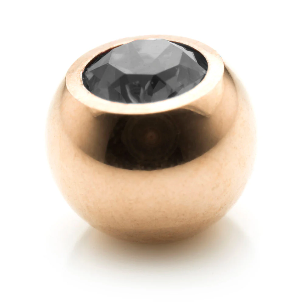 Rose Gold Steel Gem Ball - Image 12