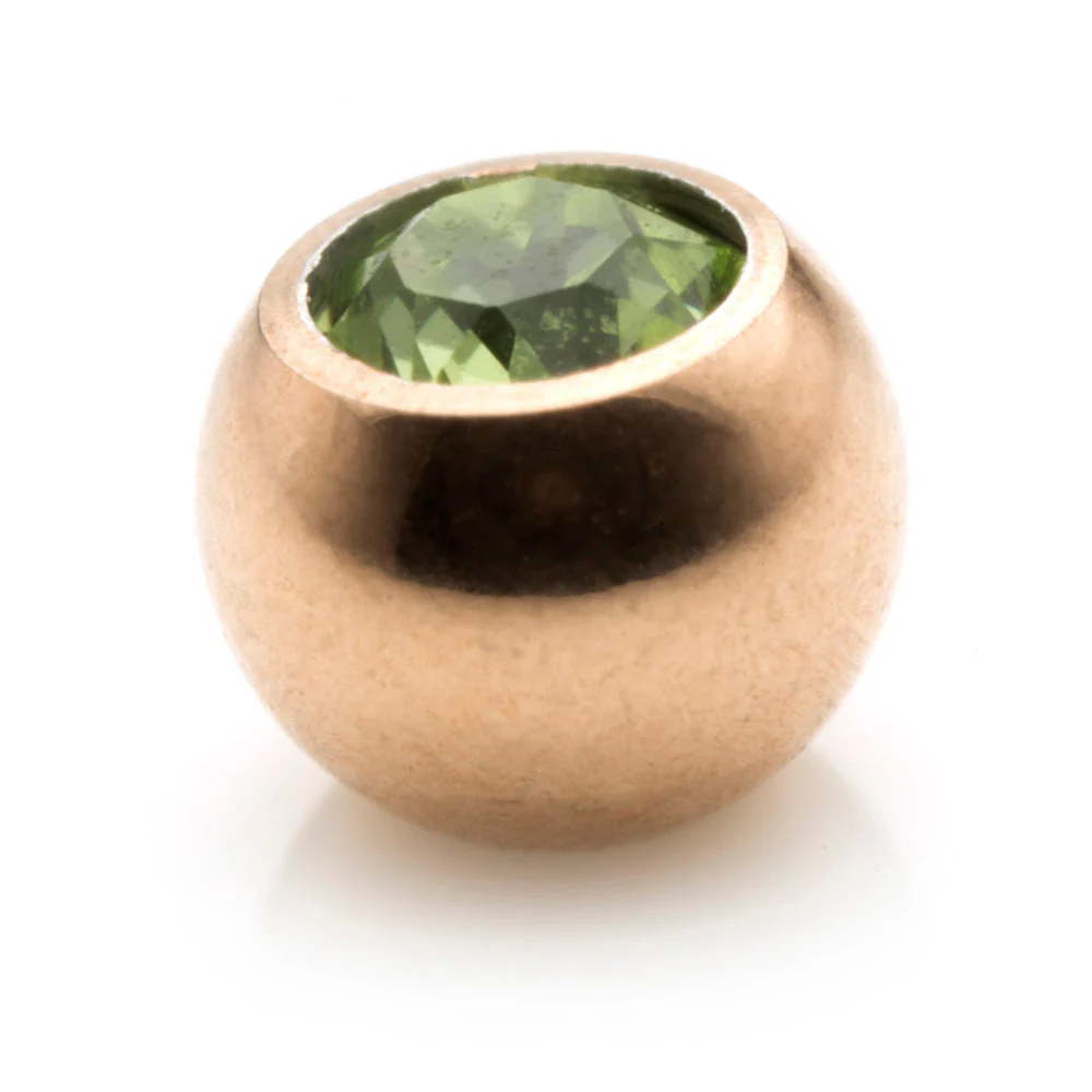 Rose Gold Steel Gem Ball - Image 2