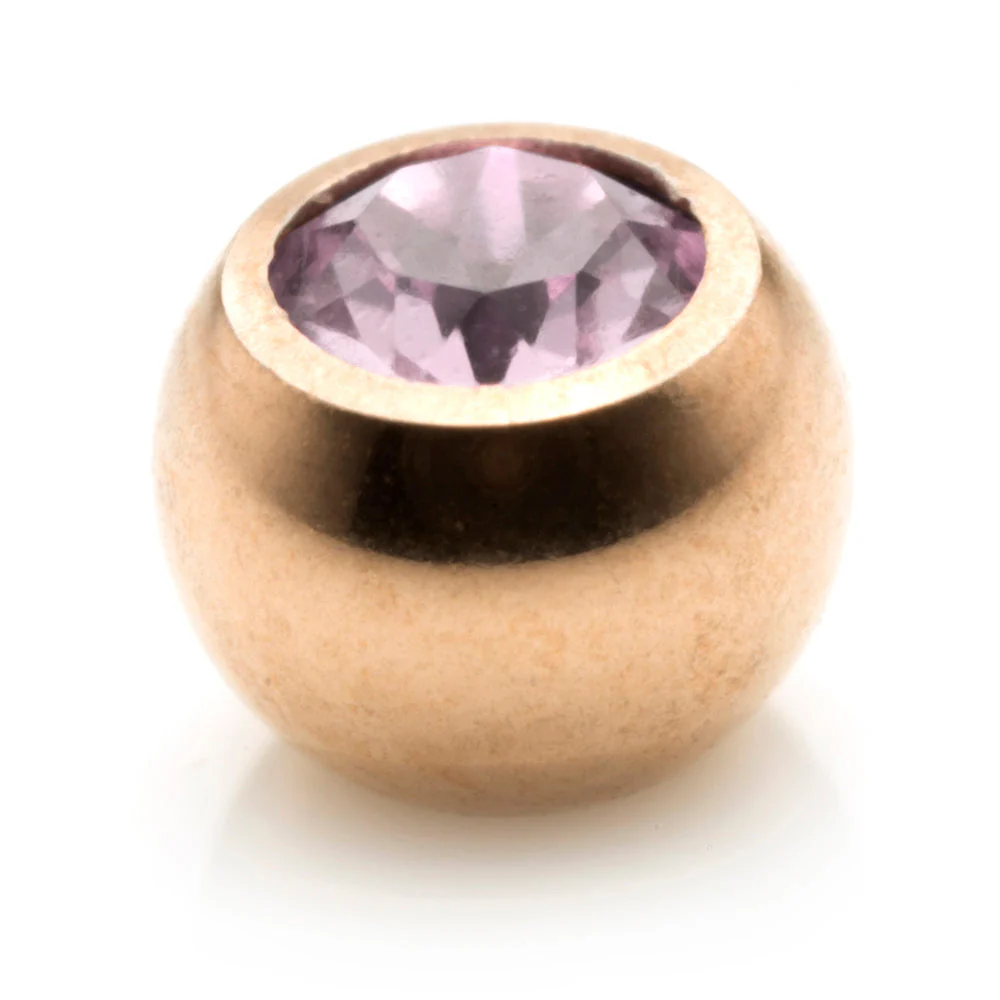 Rose Gold Steel Gem Ball - Image 5