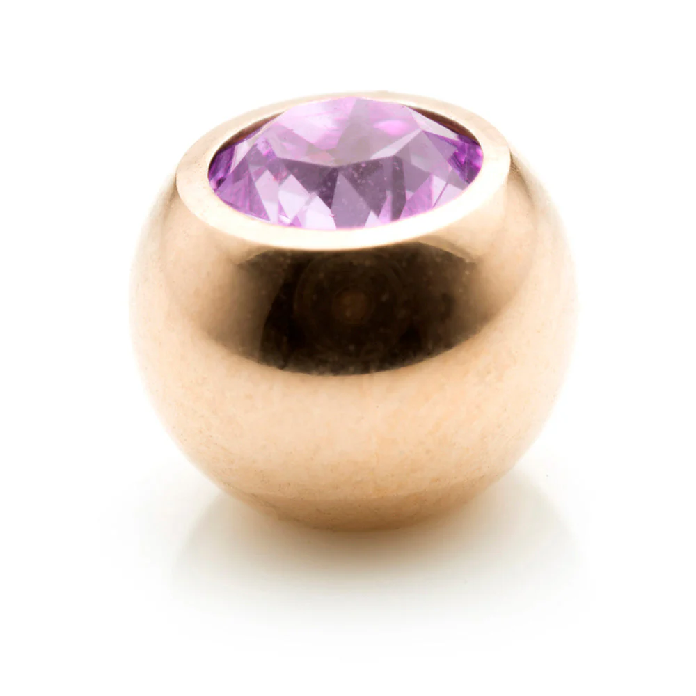 Rose Gold Steel Gem Ball - Image 6
