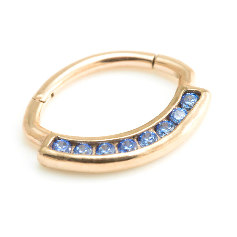 Rose Gold Steel Jewelled Swarovski Daith Ring - Image 2