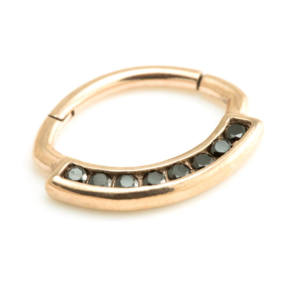 Rose Gold Steel Jewelled Swarovski Daith Ring - Image 5