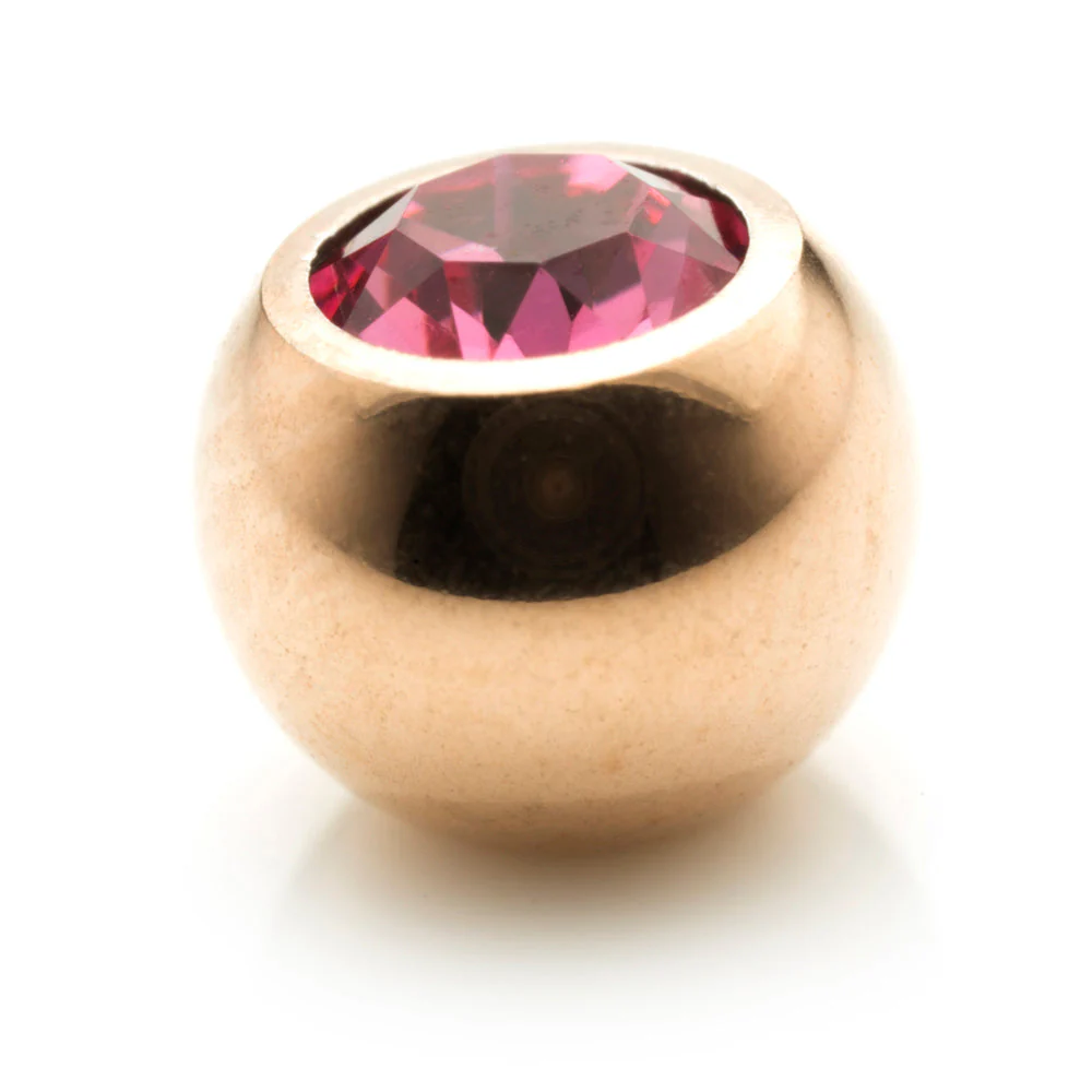 Rose Gold Steel Micro Gem Ball - Image 2
