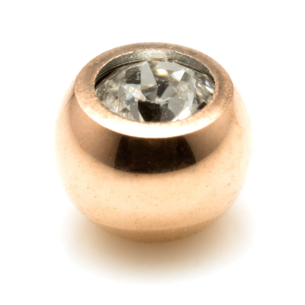 Rose Gold Ti PVD Gem Ball - External - Image 10