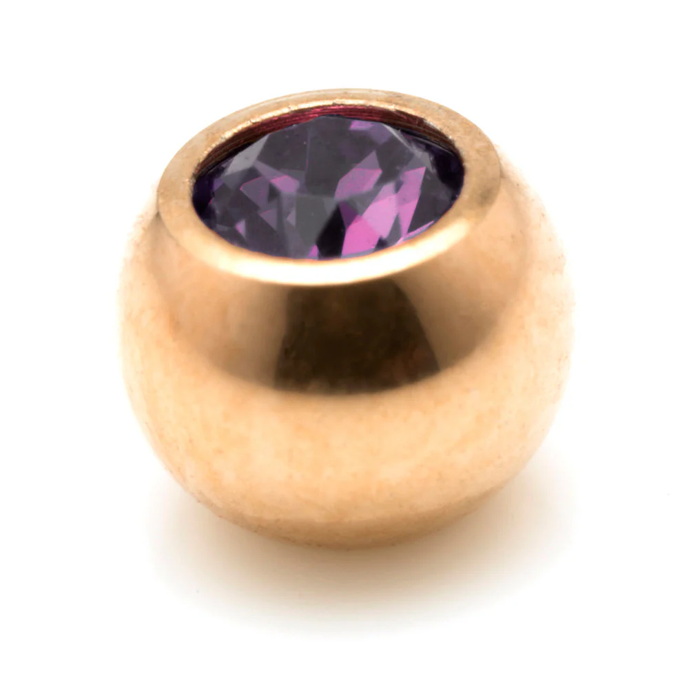 Rose Gold Ti PVD Gem Ball - External - Image 13