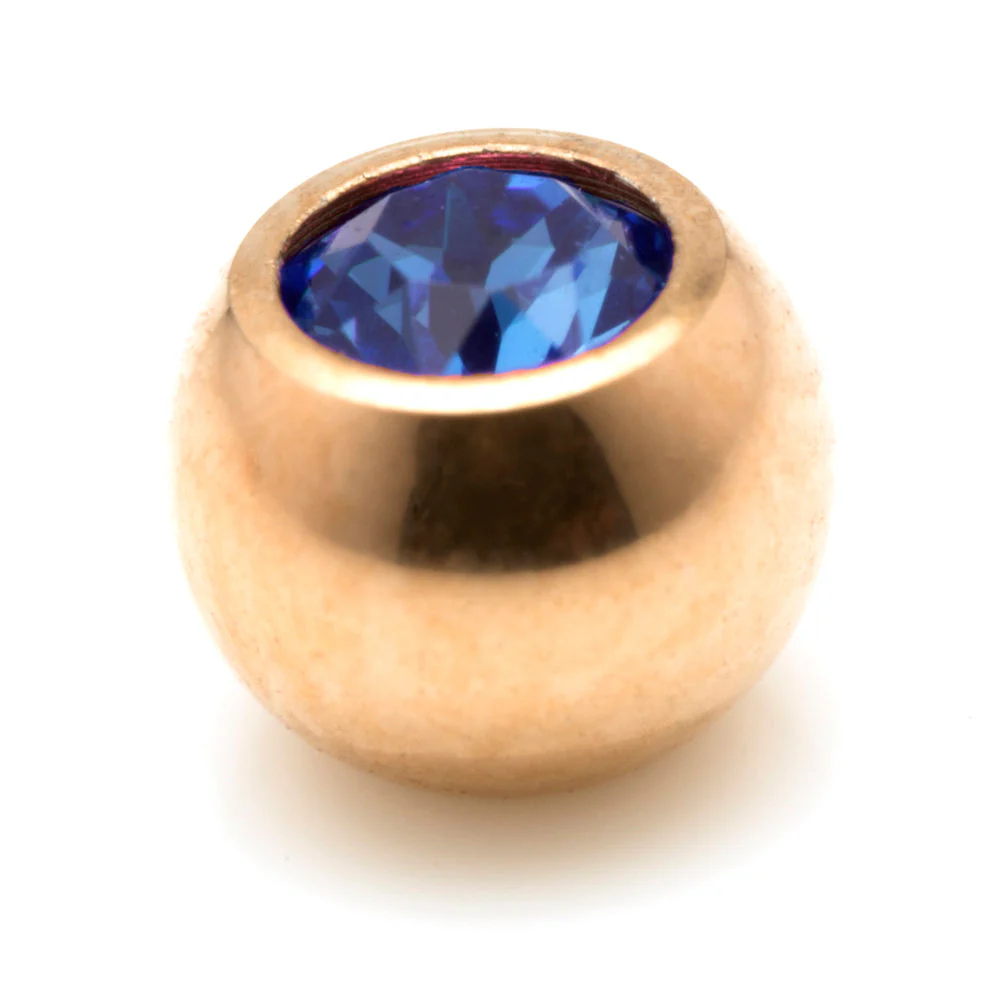 Rose Gold Ti PVD Gem Ball - External - Image 2