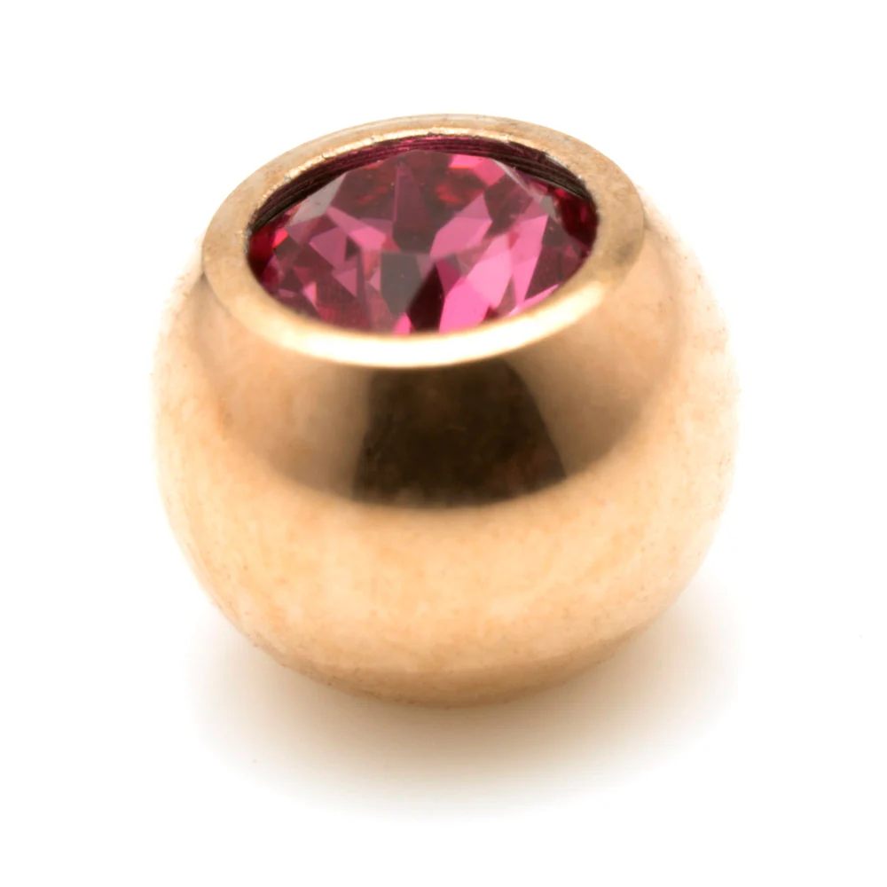 Rose Gold Ti PVD Gem Ball - External - Image 3