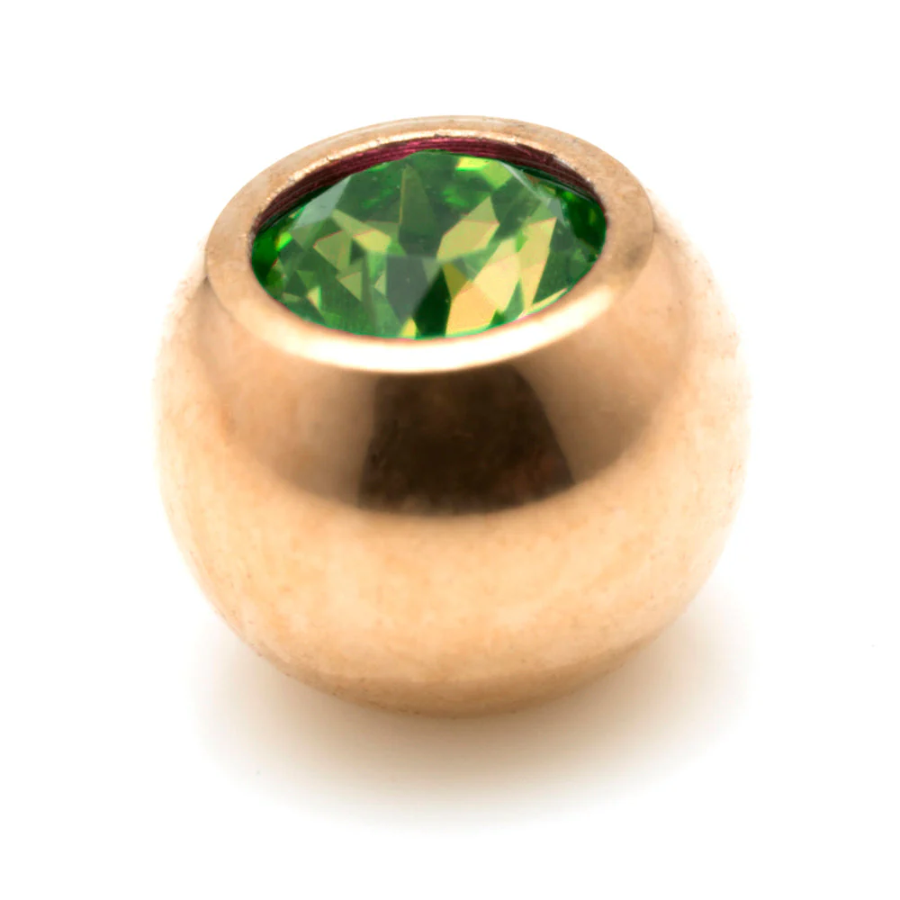 Rose Gold Ti PVD Gem Ball - External - Image 4