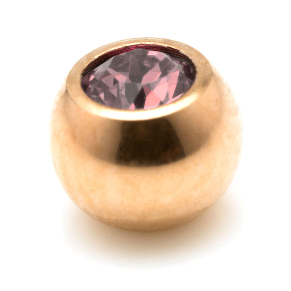 Rose Gold Ti PVD Gem Ball - External - Image 6