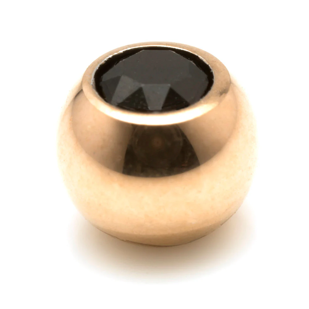 Rose Gold Ti PVD Gem Ball - External - Image 7