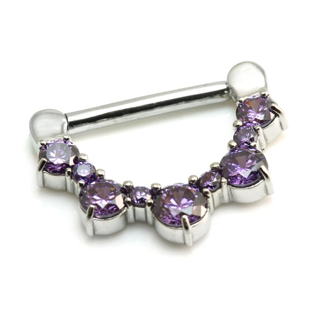 Round Gem Steel Nipple Clicker - Image 2