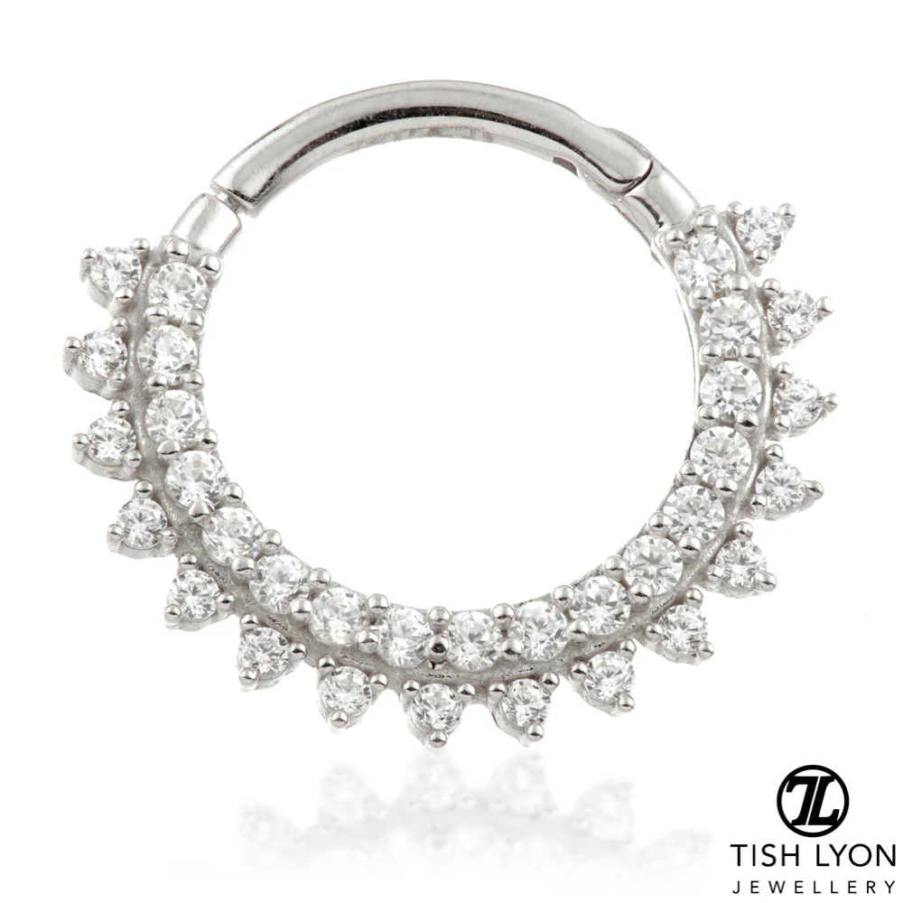 Selene Solid Gold Multi Gem Daith & Septum Hoop - Image 3