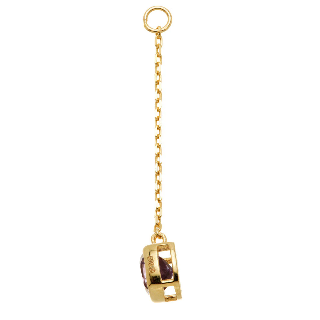 Solid 14ct Gold Hanging Amethyst Cushion Chain - Image 2