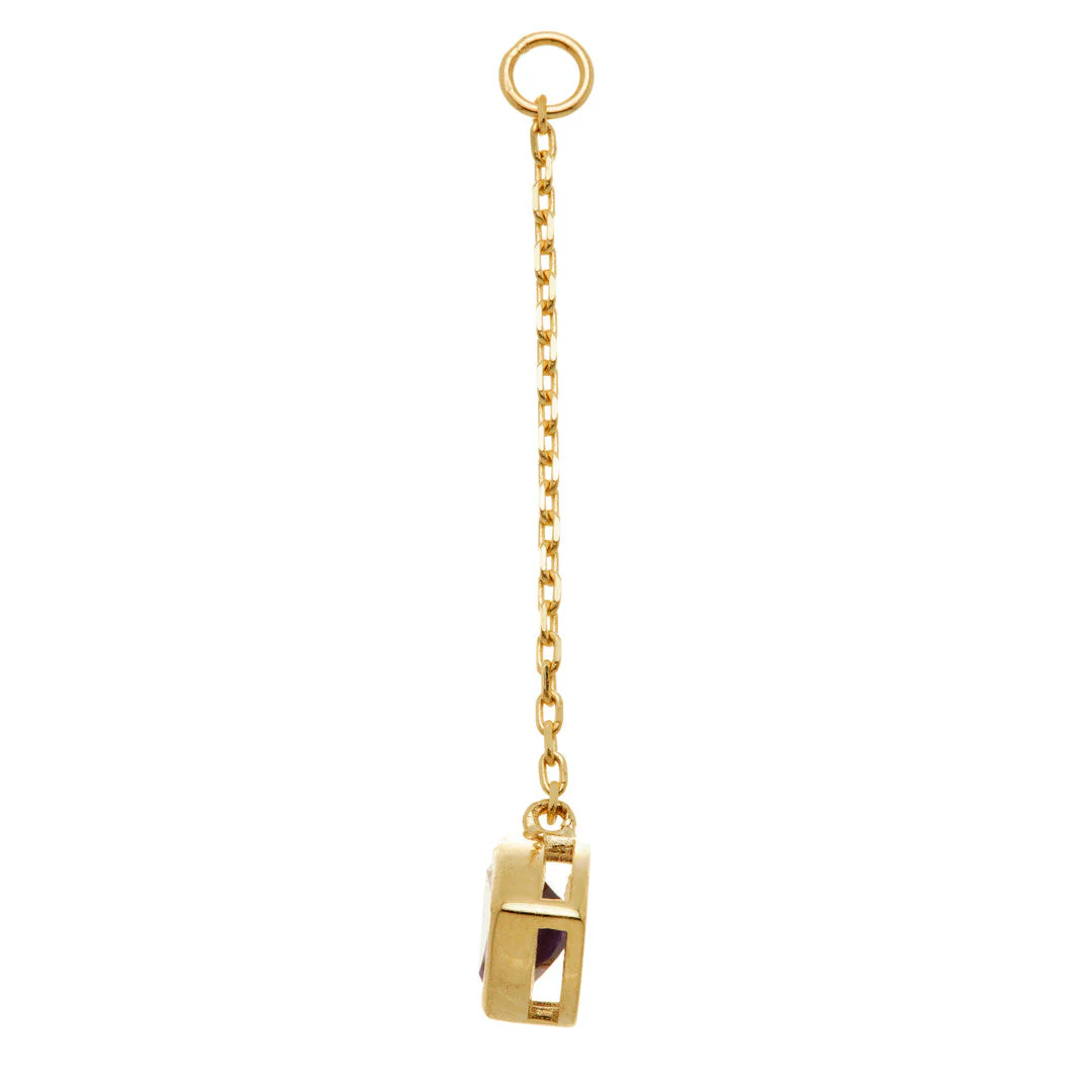 Solid 14ct Gold Hanging Smokey Quartz Cushion Chain - Image 2