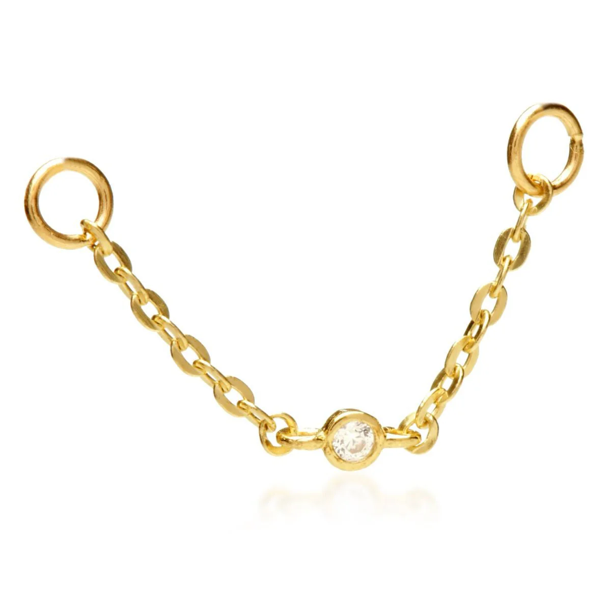 Solid Gold Hanging Chain with Gemstone - Image 2