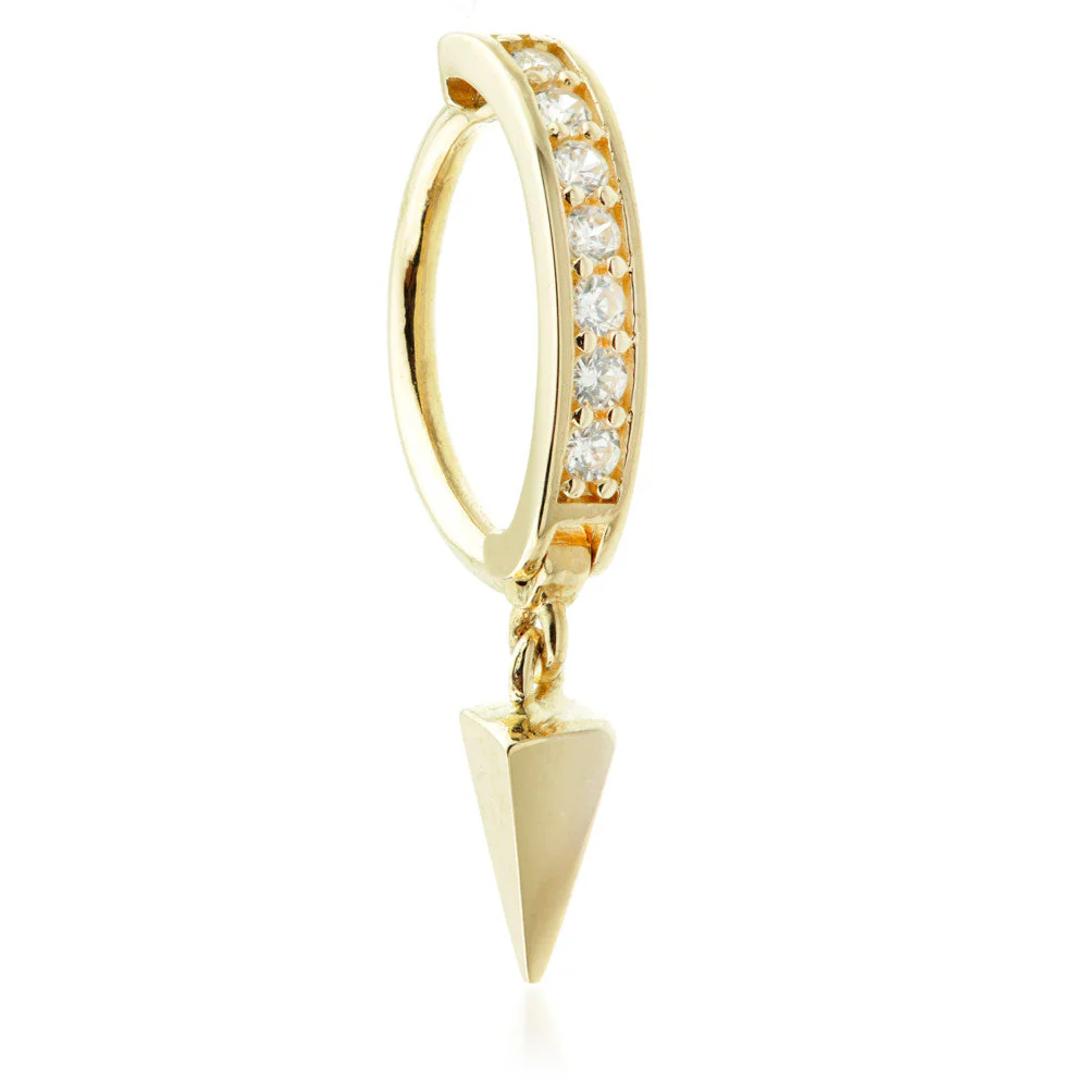 Solid Gold Jewelled Pave Rook Ring With Pendant - Image 2