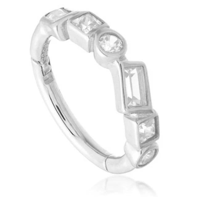 Solid Gold Multi Shaped Jewelled Hinge Ring - Image 2