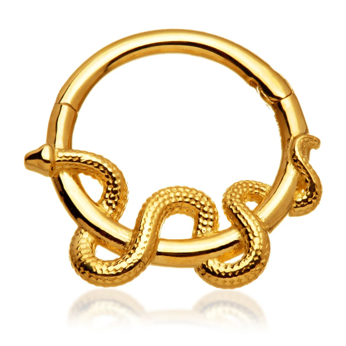 Solid Gold Snake Daith Septum Ring - Image 2