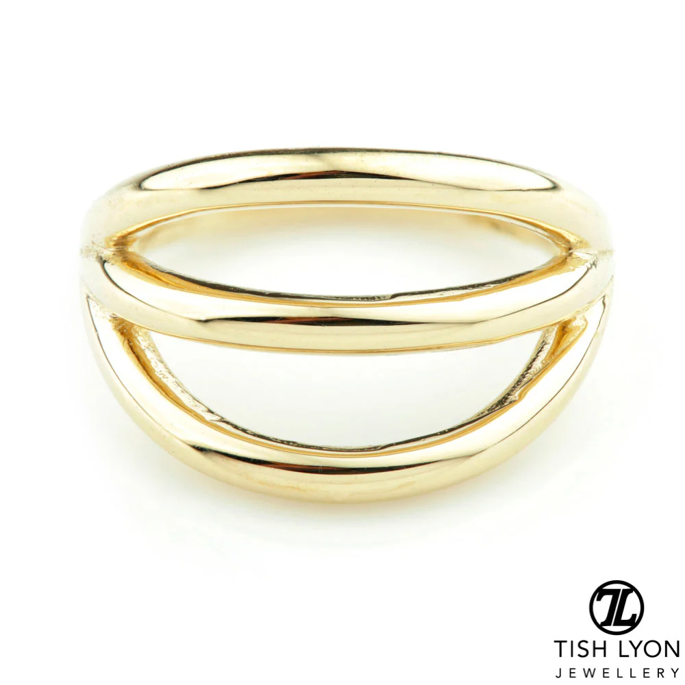 Solid Gold Triple Band Hinge Conch Ring - Image 2
