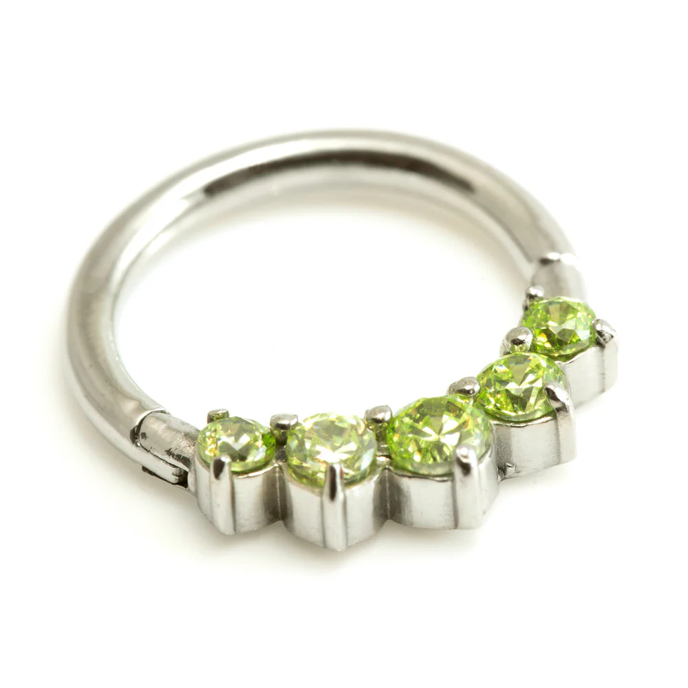 Steel 5 Gems Hinged Micro Ring - Image 5