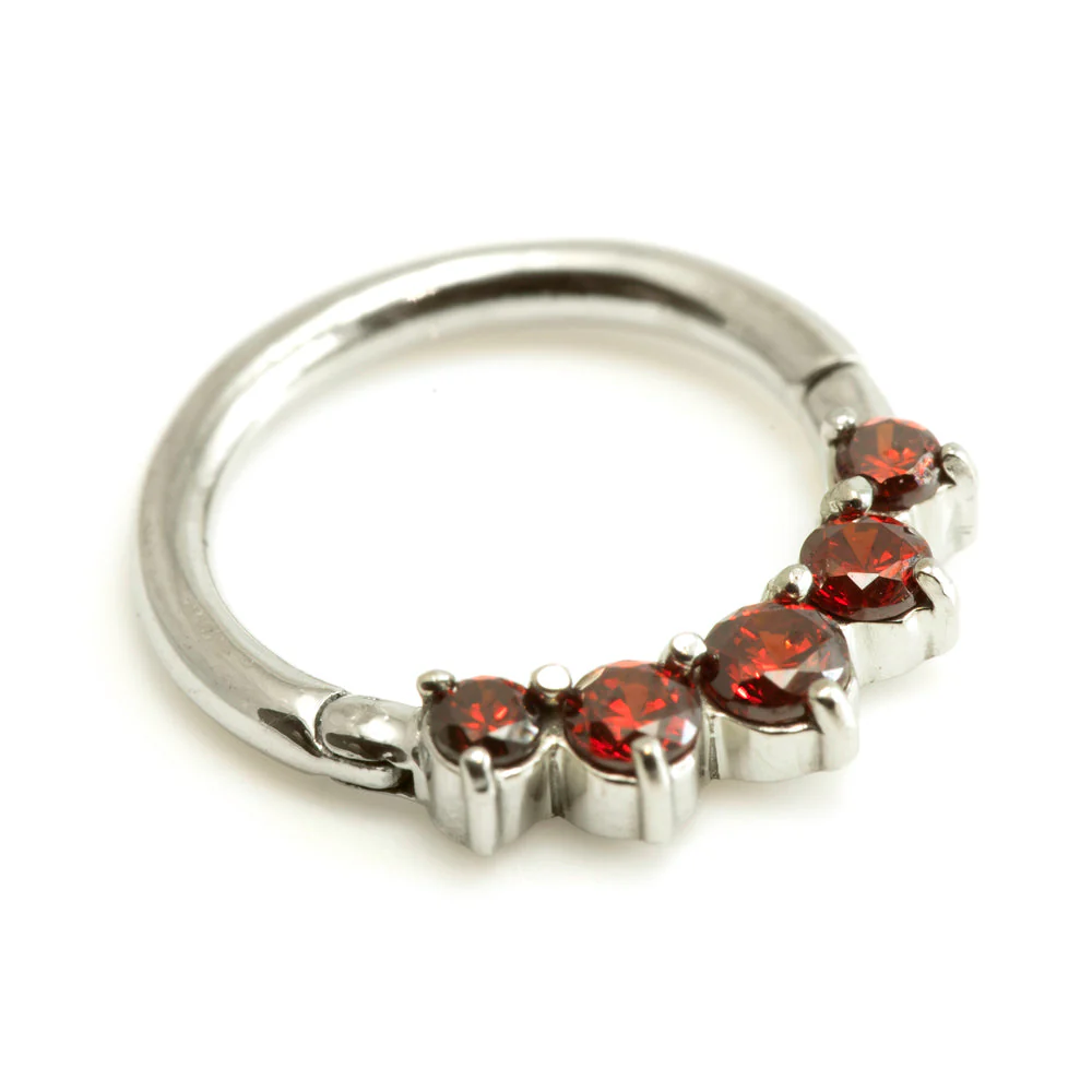 Steel 5 Gems Hinged Micro Ring - Image 6