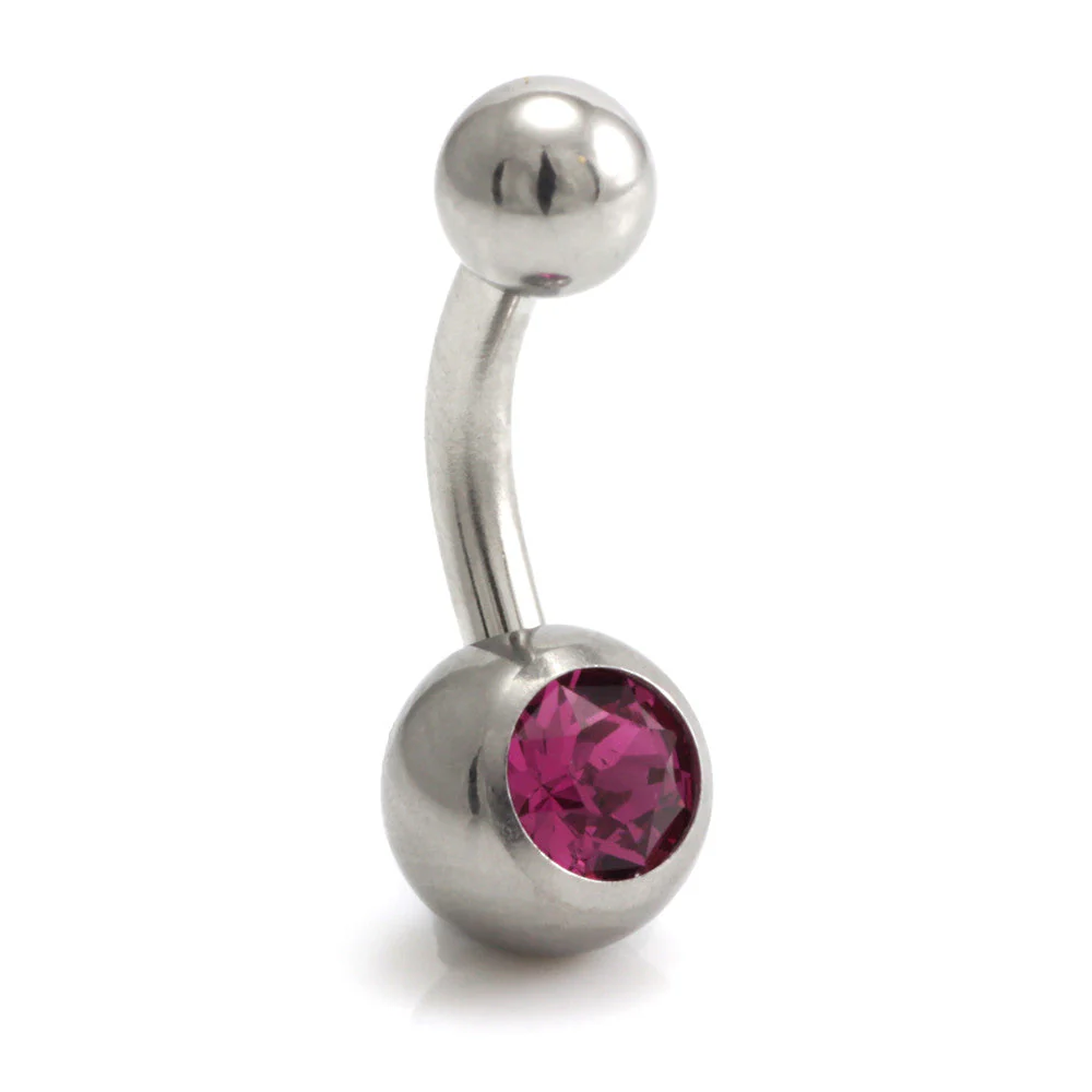 Steel External Thread Baby Jewelled Navel Bar - Image 11