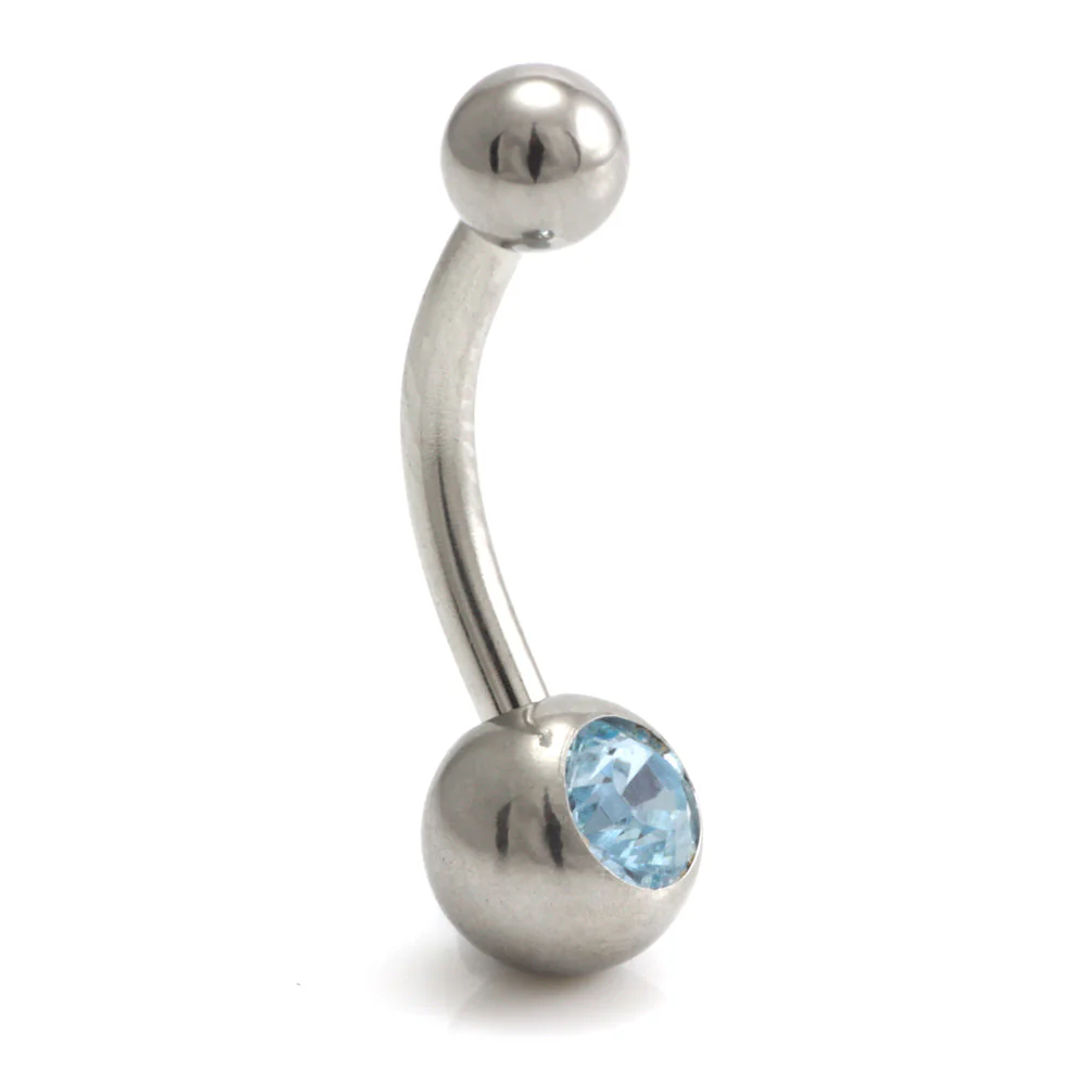 Steel External Thread Baby Jewelled Navel Bar - Image 17