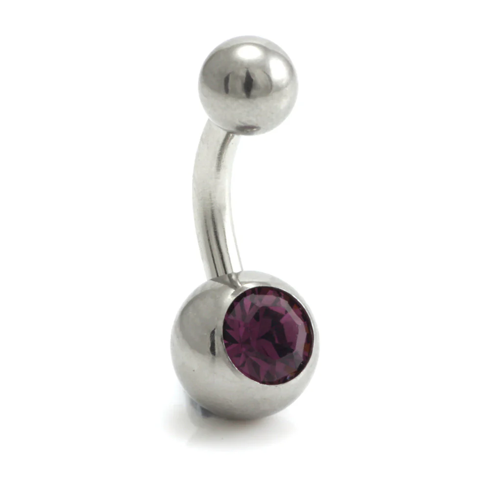 Steel External Thread Baby Jewelled Navel Bar - Image 18