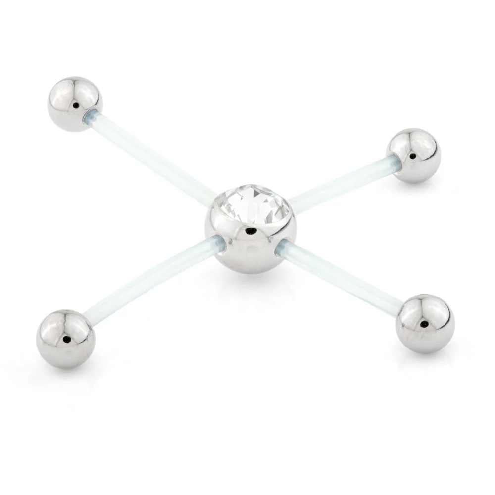 Steel Gem Ball PTFE for Quadruple Piercing