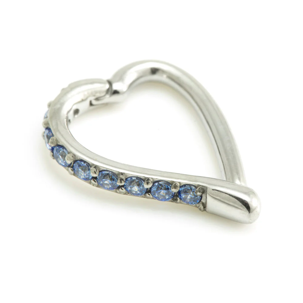 Steel Hinge Side Multi Gem Heart Ring - Image 2
