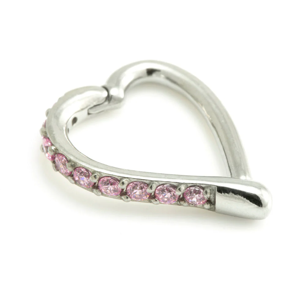 Steel Hinge Side Multi Gem Heart Ring - Image 4