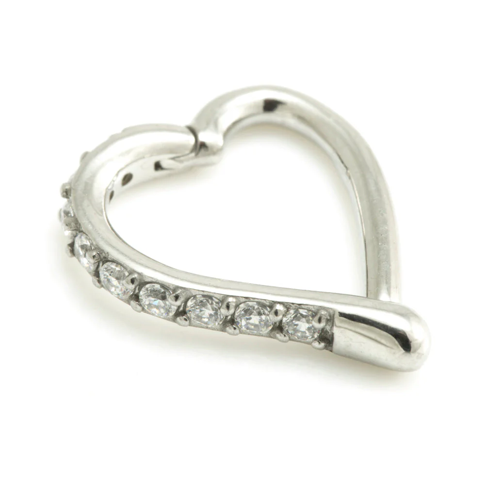 Steel Hinge Side Multi Gem Heart Ring - Image 6