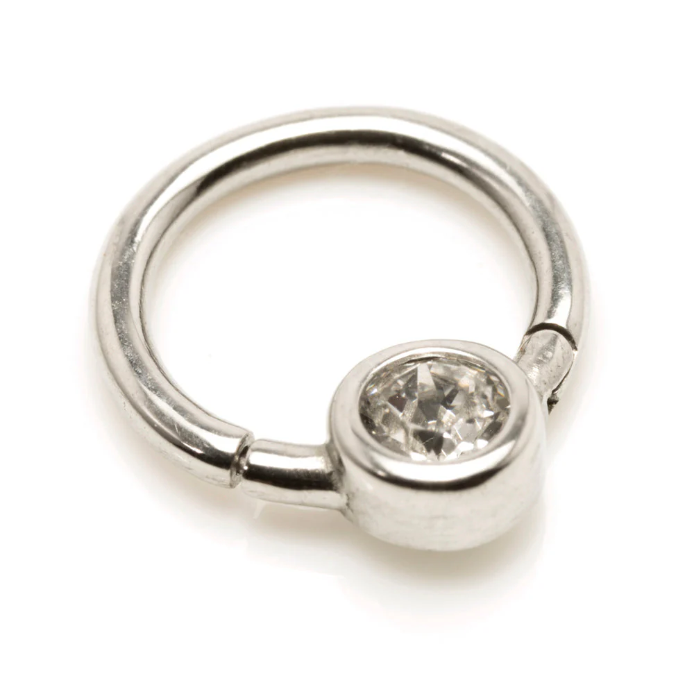 Steel Hinge Smiley Gem BCR Ring - Image 3