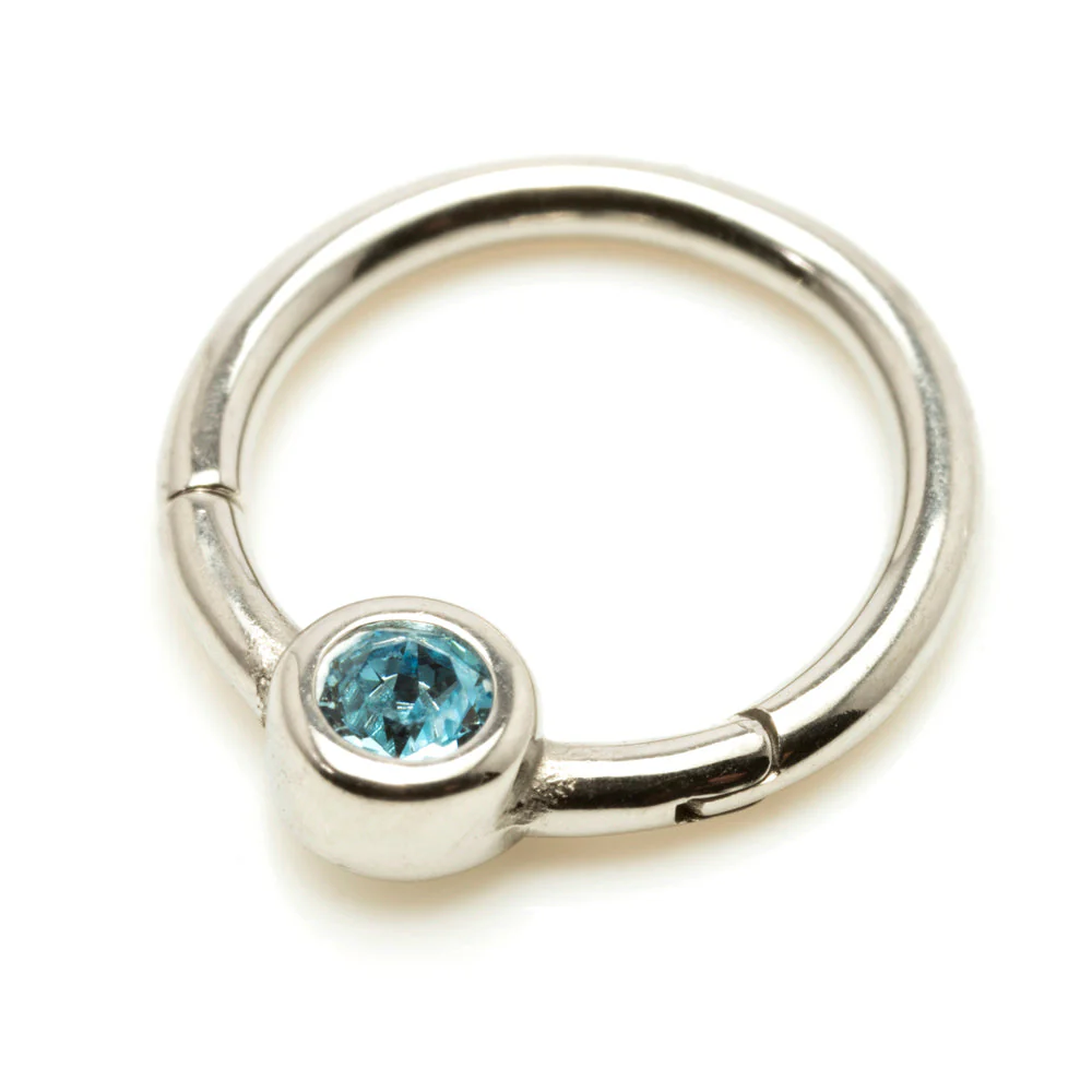 Steel Hinge Smiley Gem BCR Ring - Image 4
