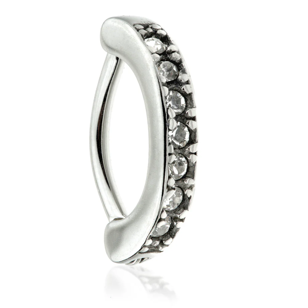 Steel Hinged Pave Jewelled Rook Ring - Image 2