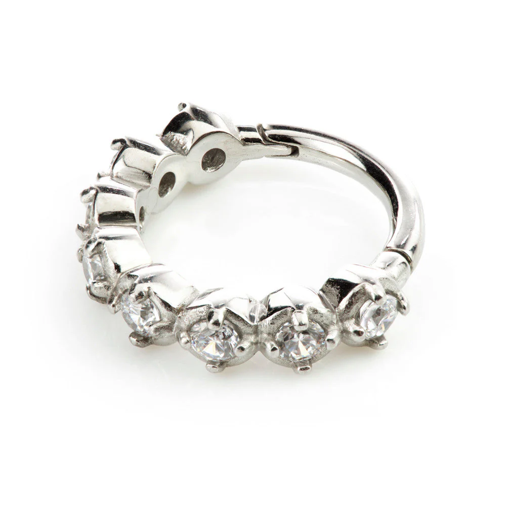 Steel Hinged Prong Gem Ring