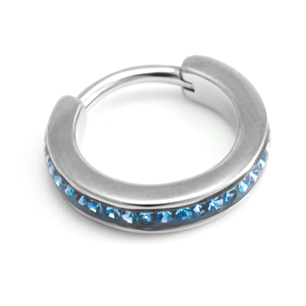 Steel Multi Gem Hinged Micro Ring - Image 2