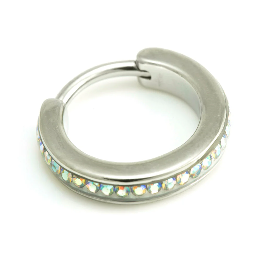 Steel Multi Gem Hinged Micro Ring - Image 6