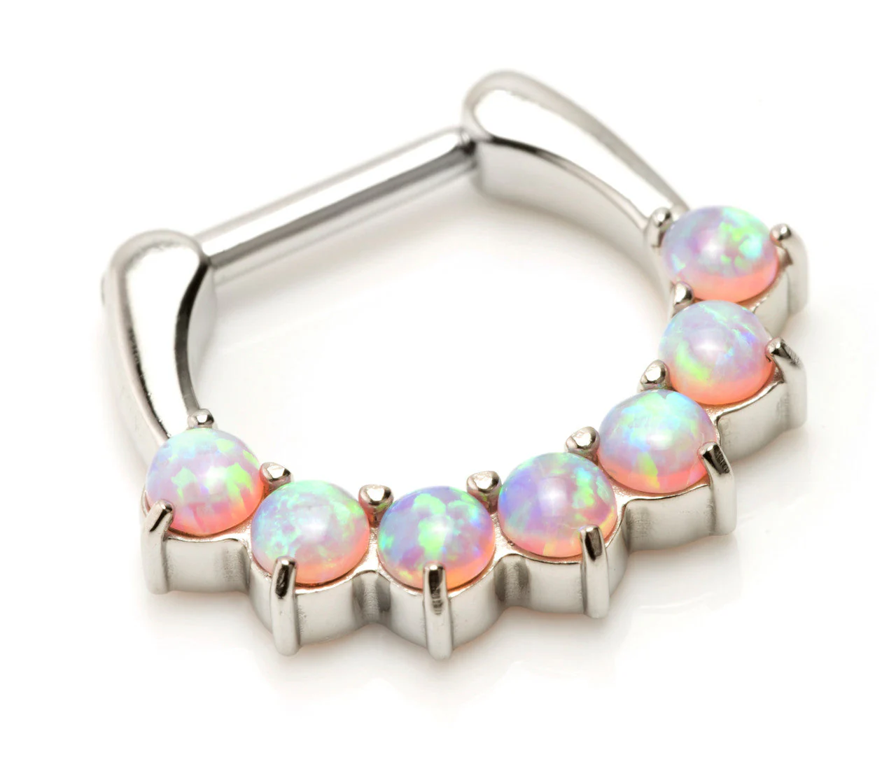 Steel Opal Gem Septum Ring - Image 2