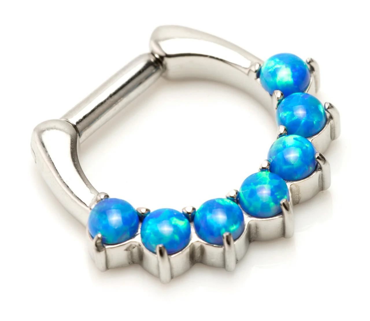 Steel Opal Gem Septum Ring - Image 4