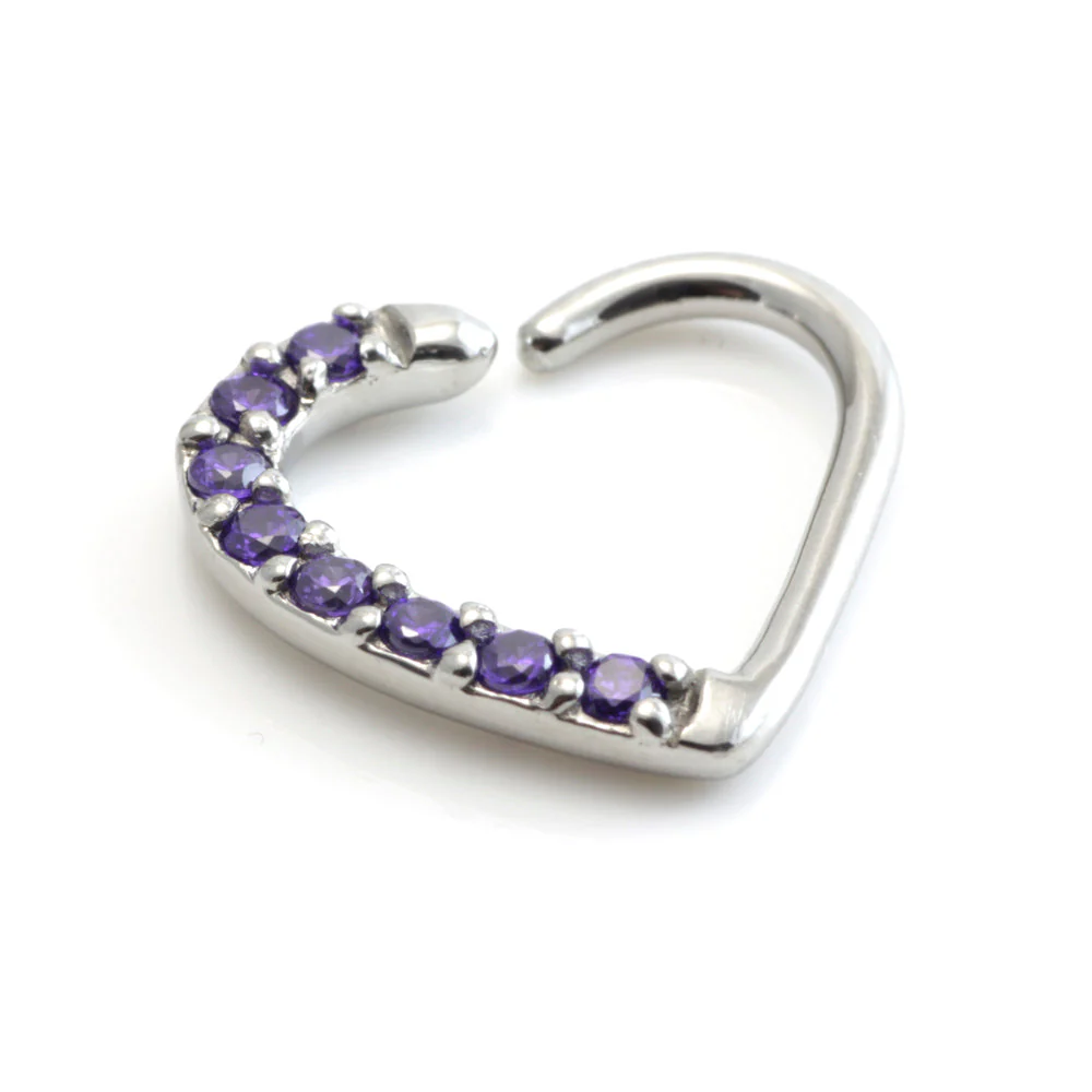 Steel Pave Gem Heart Ring - Image 2