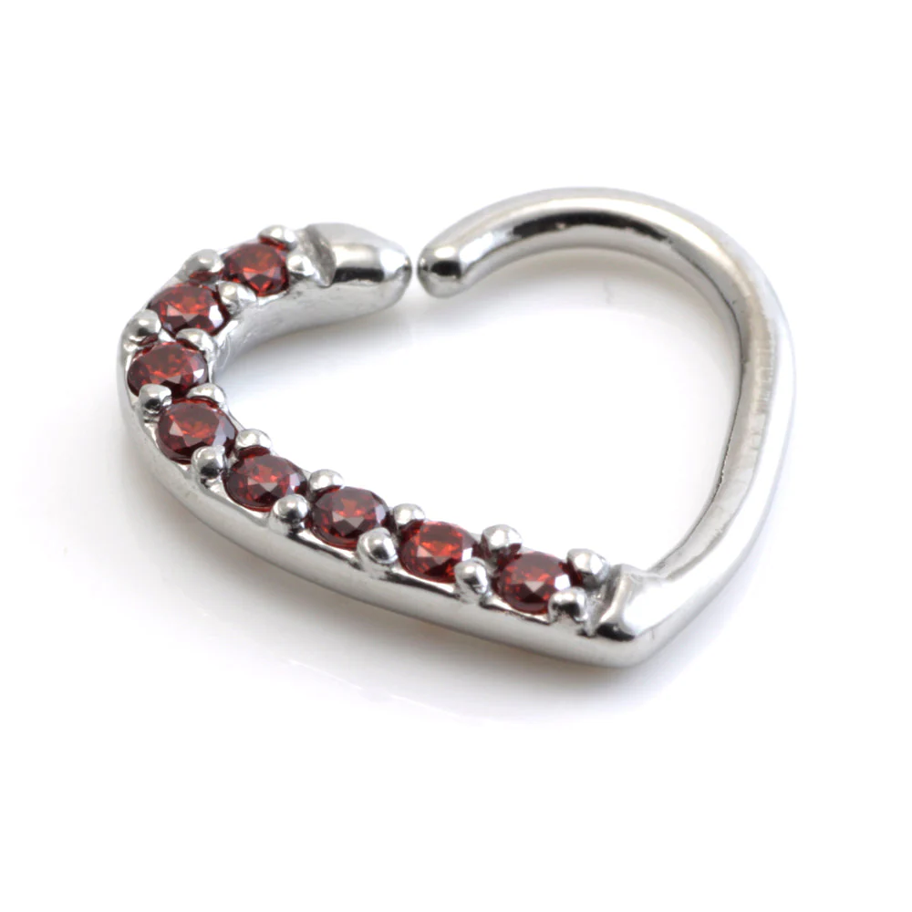 Steel Pave Gem Heart Ring - Image 4