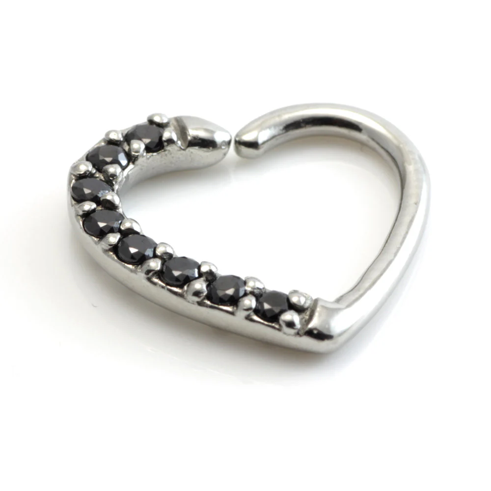 Steel Pave Gem Heart Ring - Image 6
