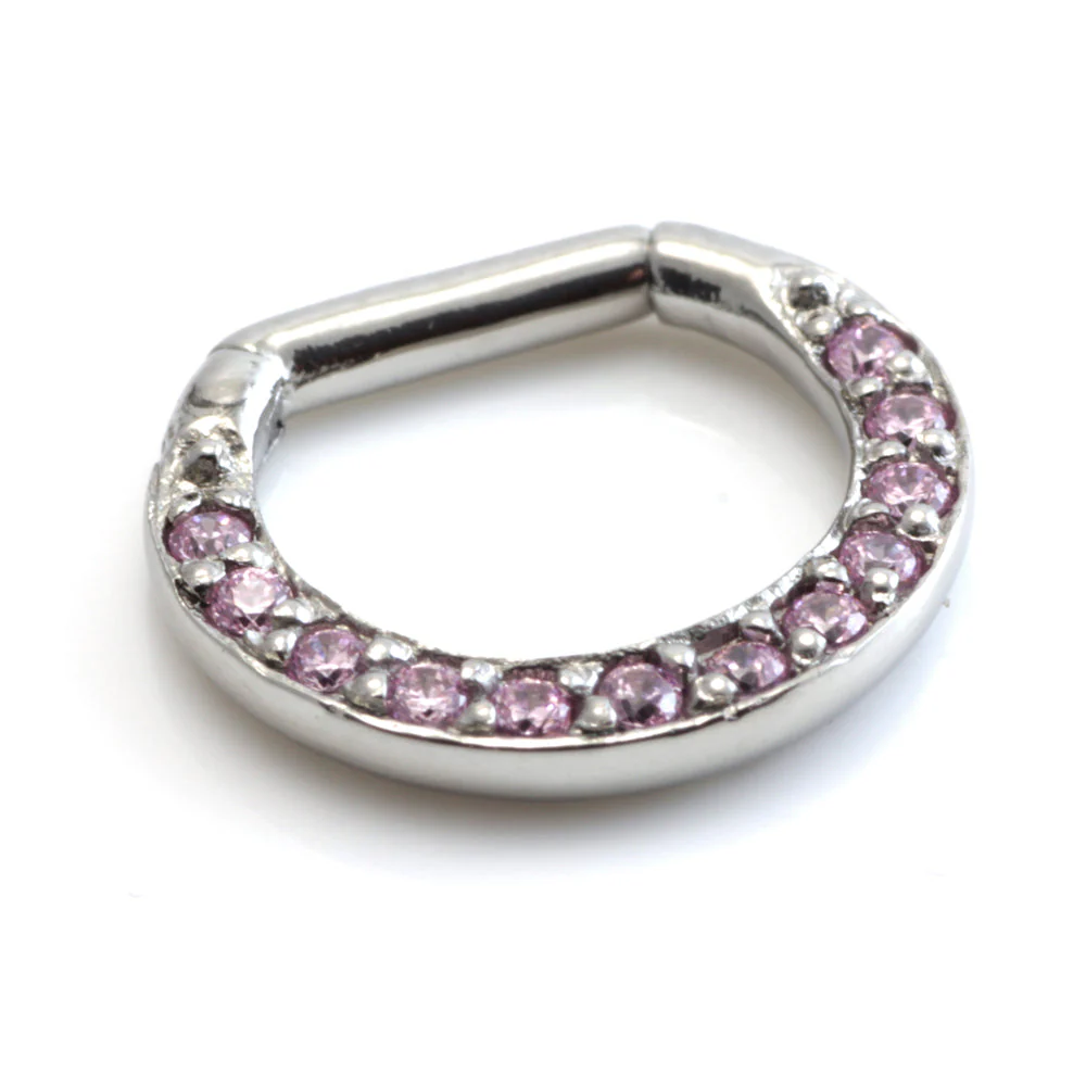 Steel Pave Jewelled Septum Ring - Image 3