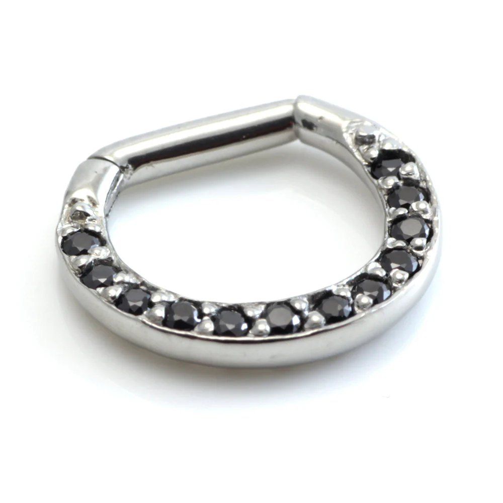Steel Pave Jewelled Septum Ring - Image 4